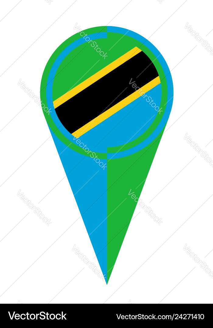 Tanzania map pointer location flag Royalty Free Vector Image