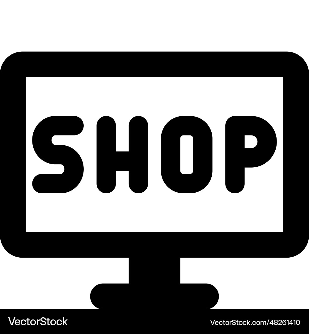 Using a computer for conducting shopping online vector image