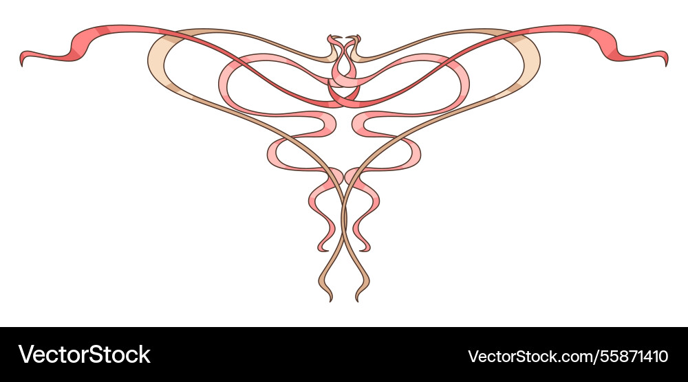 Vignette in art nouveau style decorative curl Vignette in art nouveau style decorative curl vector image