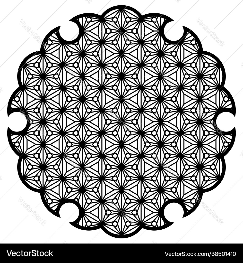 Yukiwa flower with pattern in japanese style Yukiwa flower with pattern in japanese style Vector Image