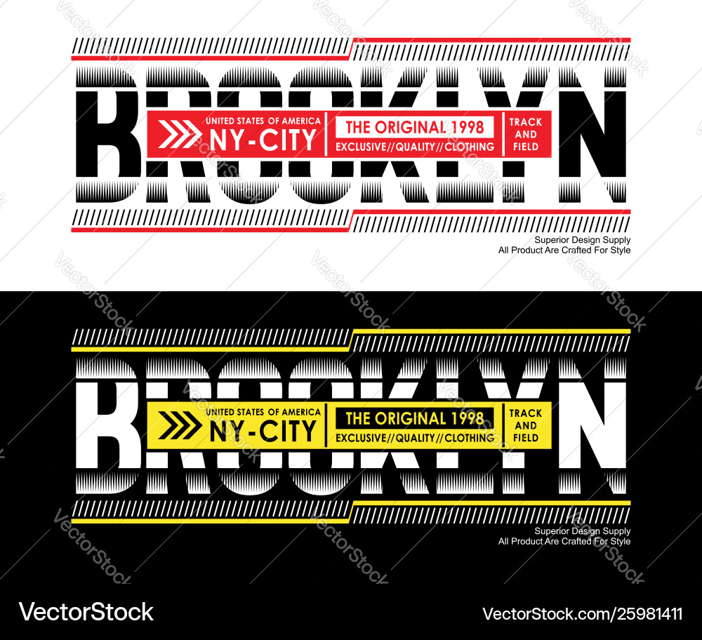 Athletic brooklyn sport typography design Athletic brooklyn sport typography design vector image