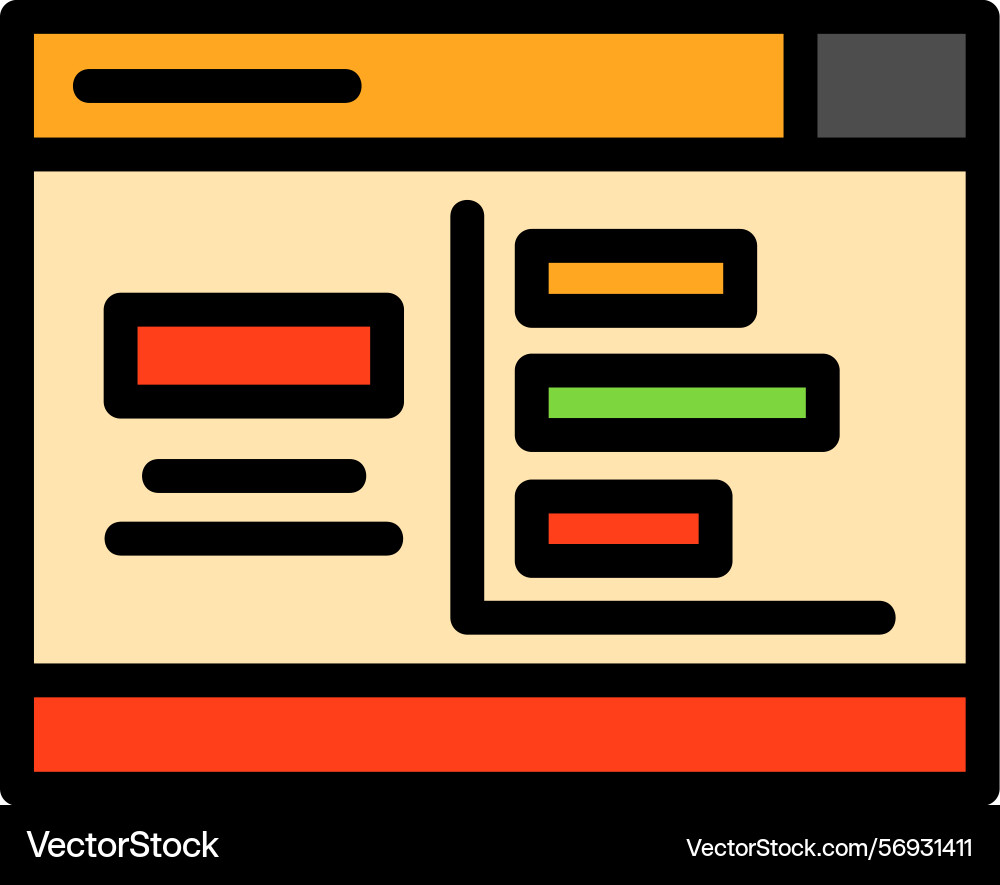 Bar chart line filled style icon design vector image