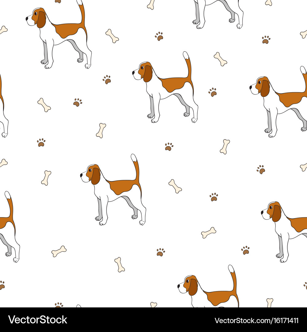 Beagle Paw Print Pattern vector image