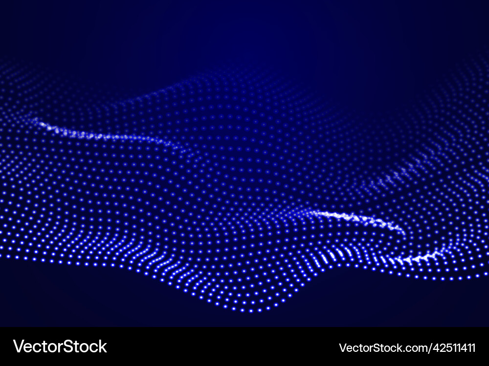 Beautiful wave shaped array of glowing dots Beautiful wave shaped array of glowing dots Vector Image