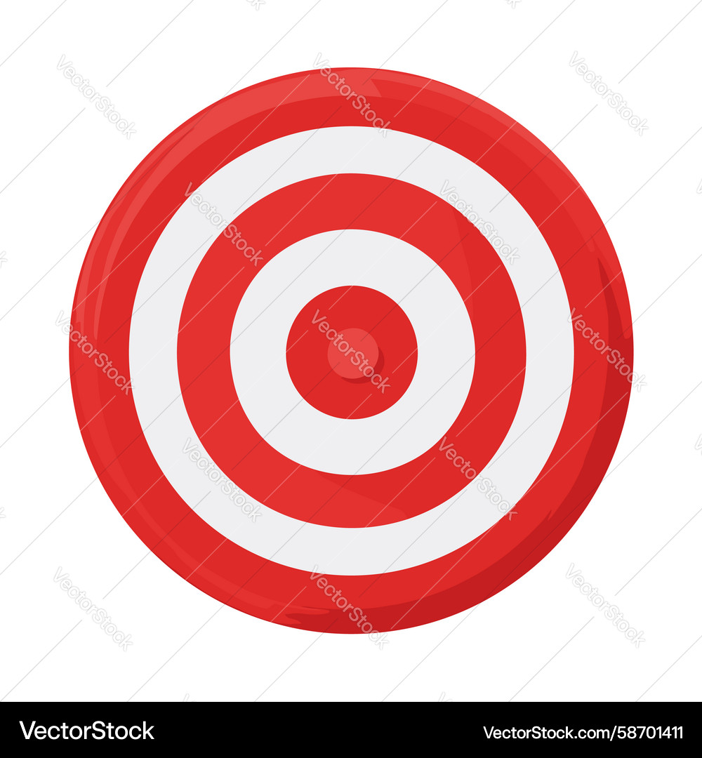 Bright red circular target with white concentric Vector Image