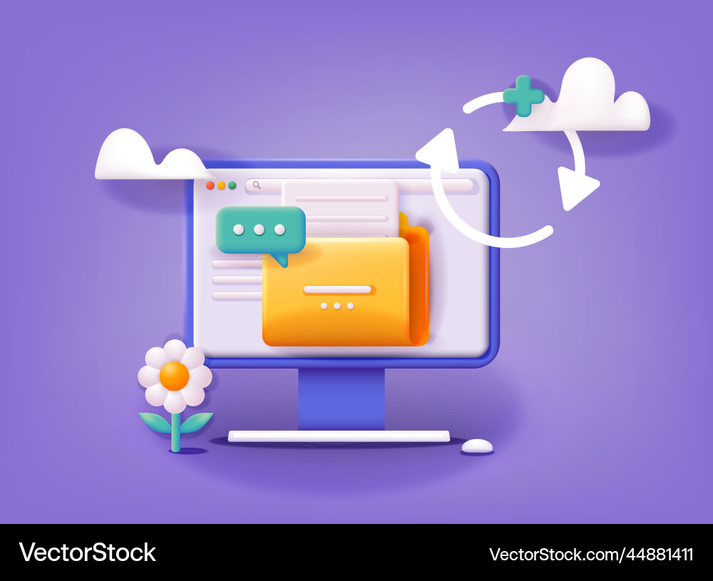 Digital file organization service or app vector image