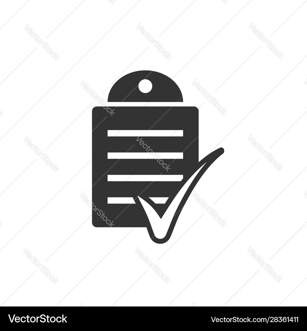 Document checklist icon in flat style report Document checklist icon in flat style report Vector Image