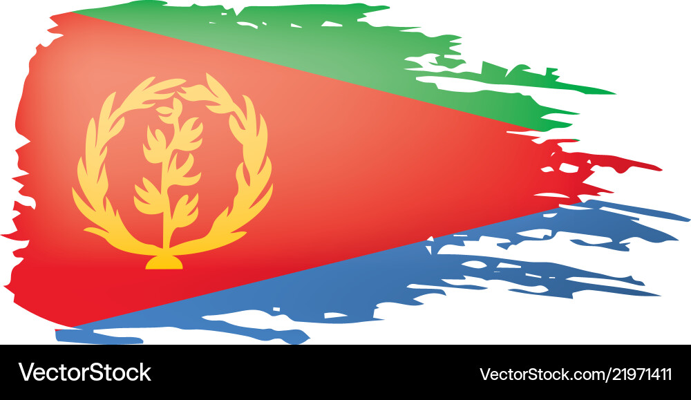 Eritrea flag on a white Eritrea flag on a white vector image