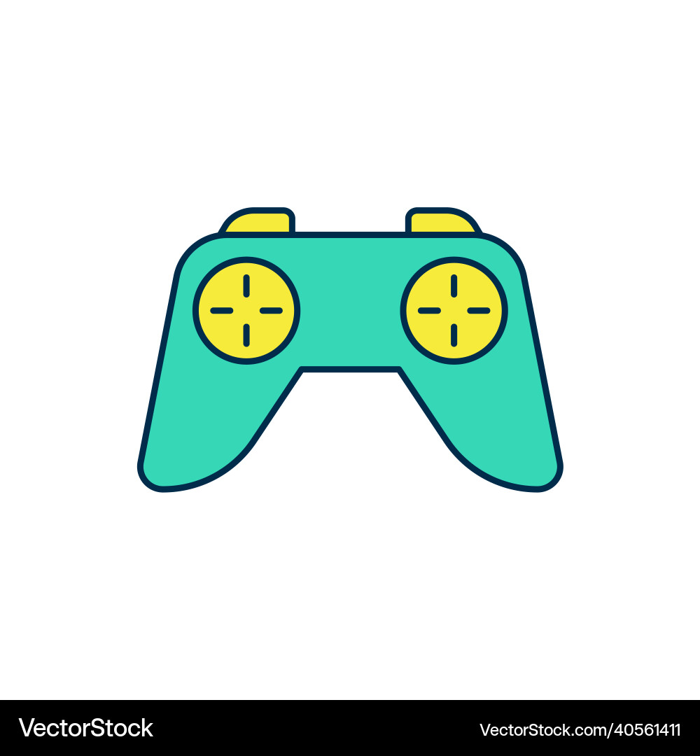 Filled outline game controller or joystick Vector Image