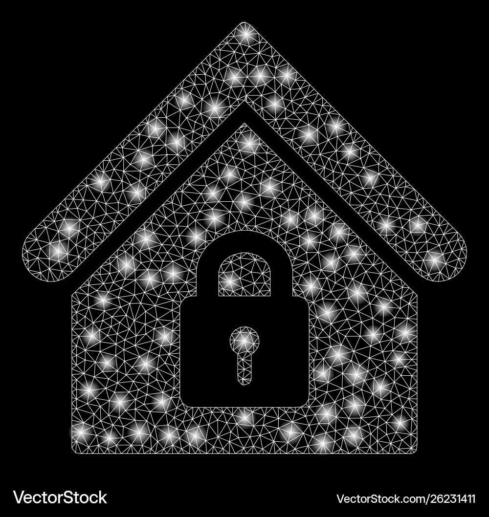 Flare mesh wire frame lock building with Flare mesh wire frame lock building with vector image