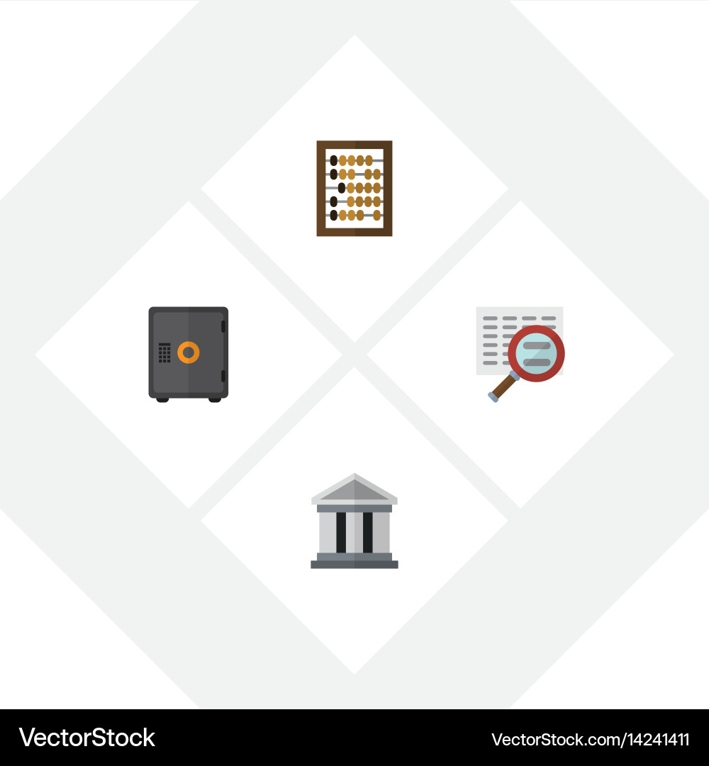 Flat gain set of scan counter strongbox vector image