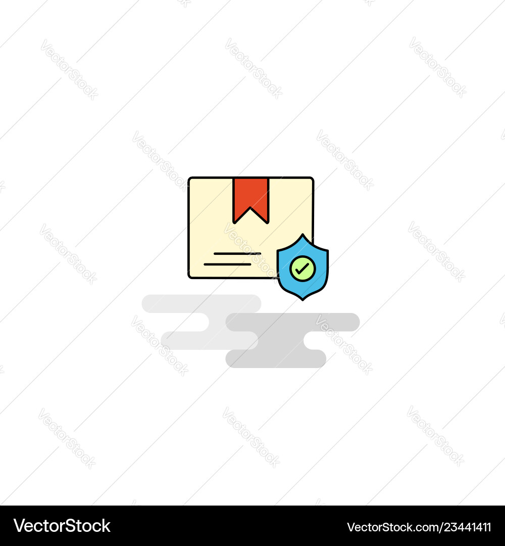 Flat protected document icon Flat protected document icon Vector Image