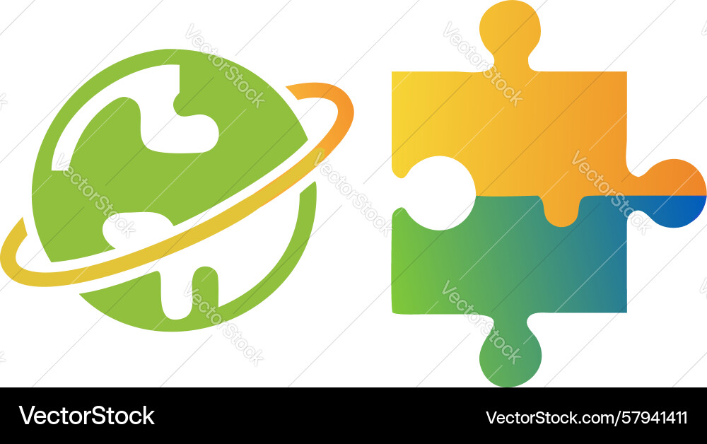 Global Puzzle Solution Icon Vector Image