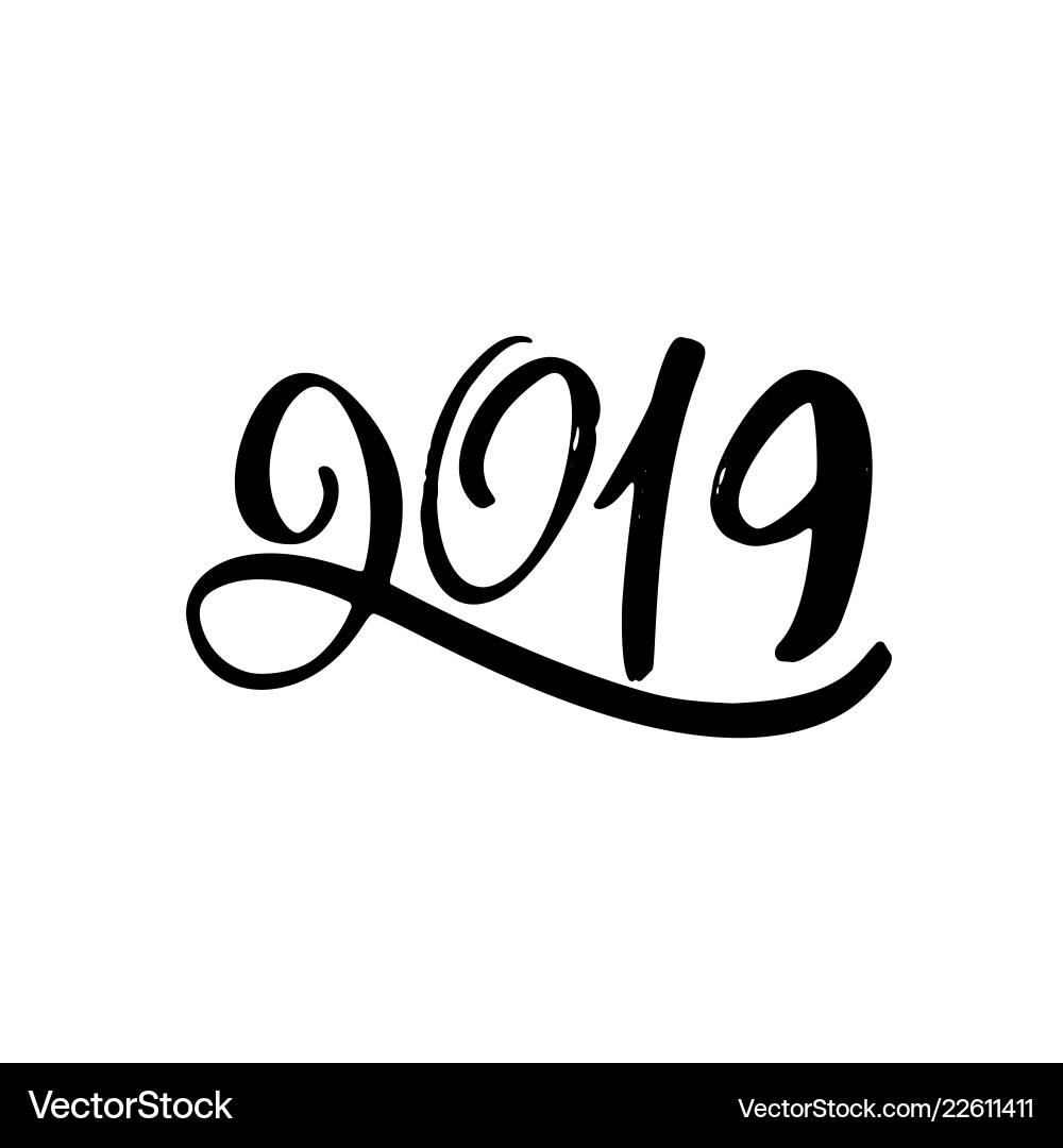 Happy new year 2019 calligraphy and lettering Happy new year 2019 calligraphy and lettering vector image