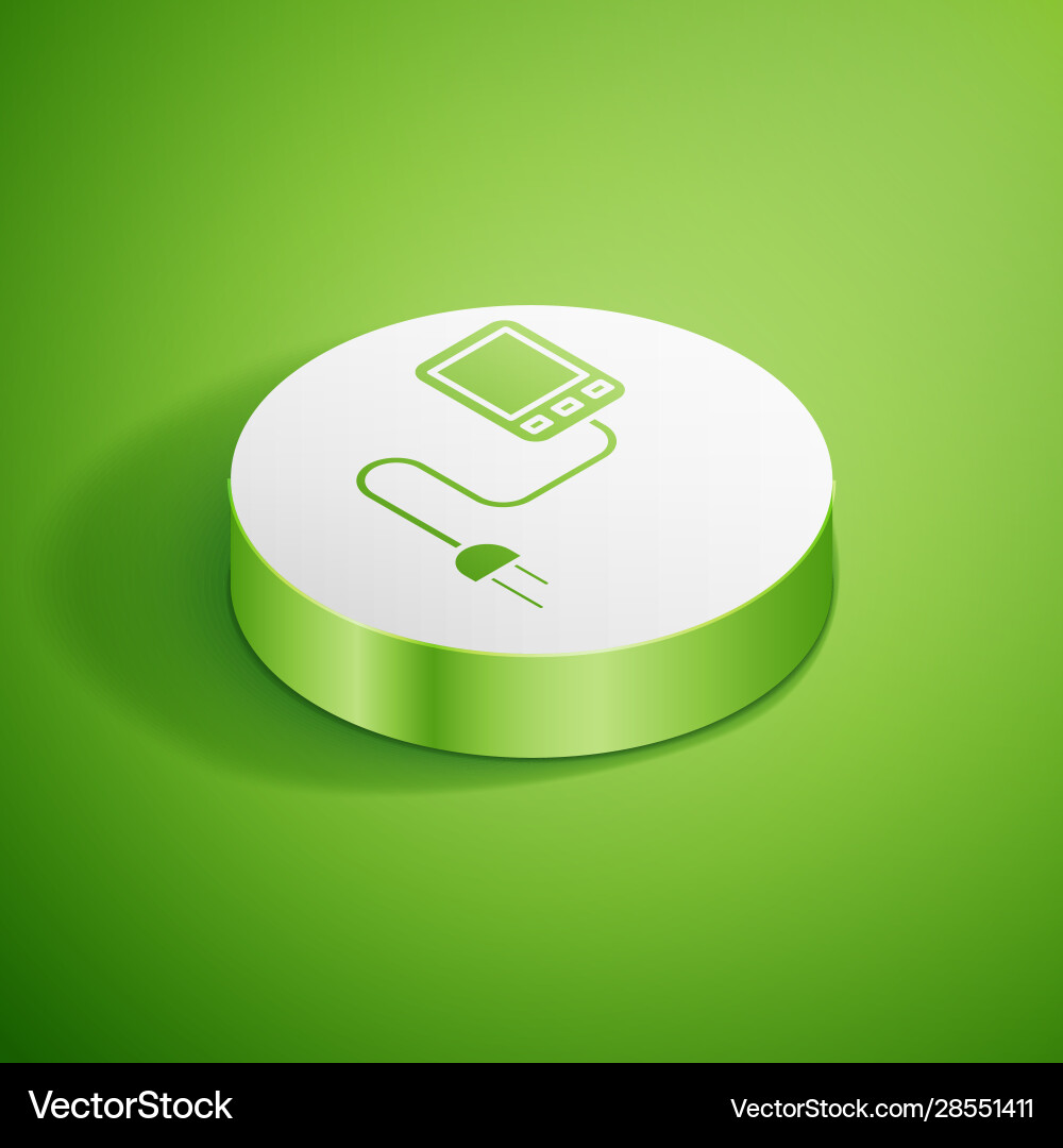 Isometric sensor icon isolated on green background vector image