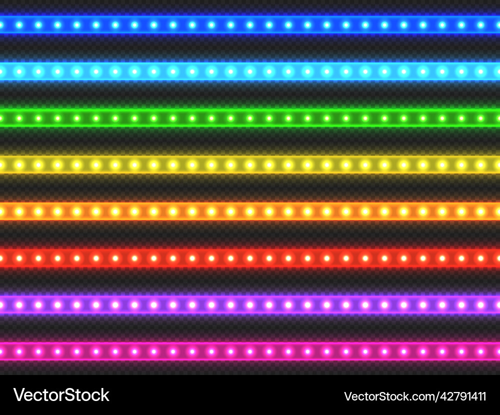 Led light strip realistic colorful ribbon Vector Image