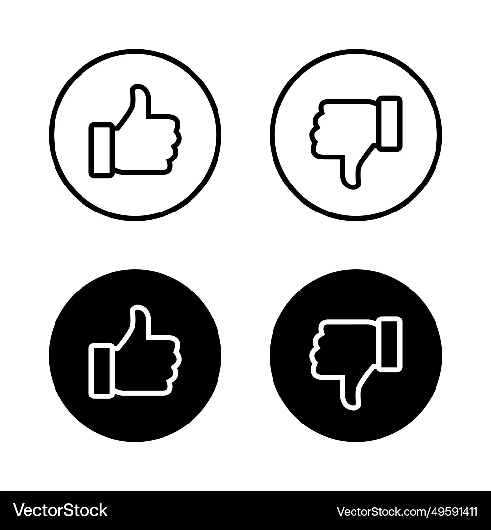 Like and dislike button icon in line style Like and dislike button icon in line style vector image
