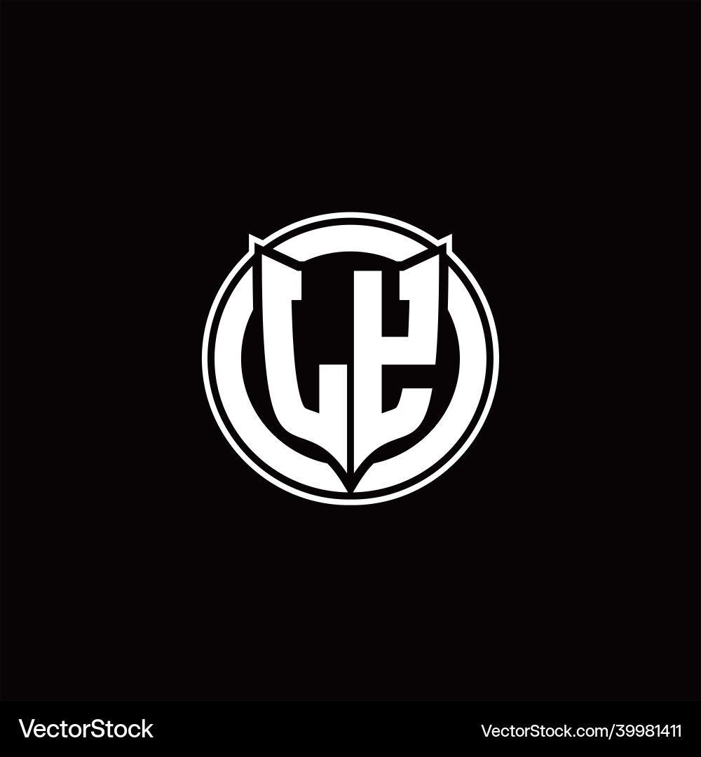Ly logo monogram with shield and circluar shape vector image