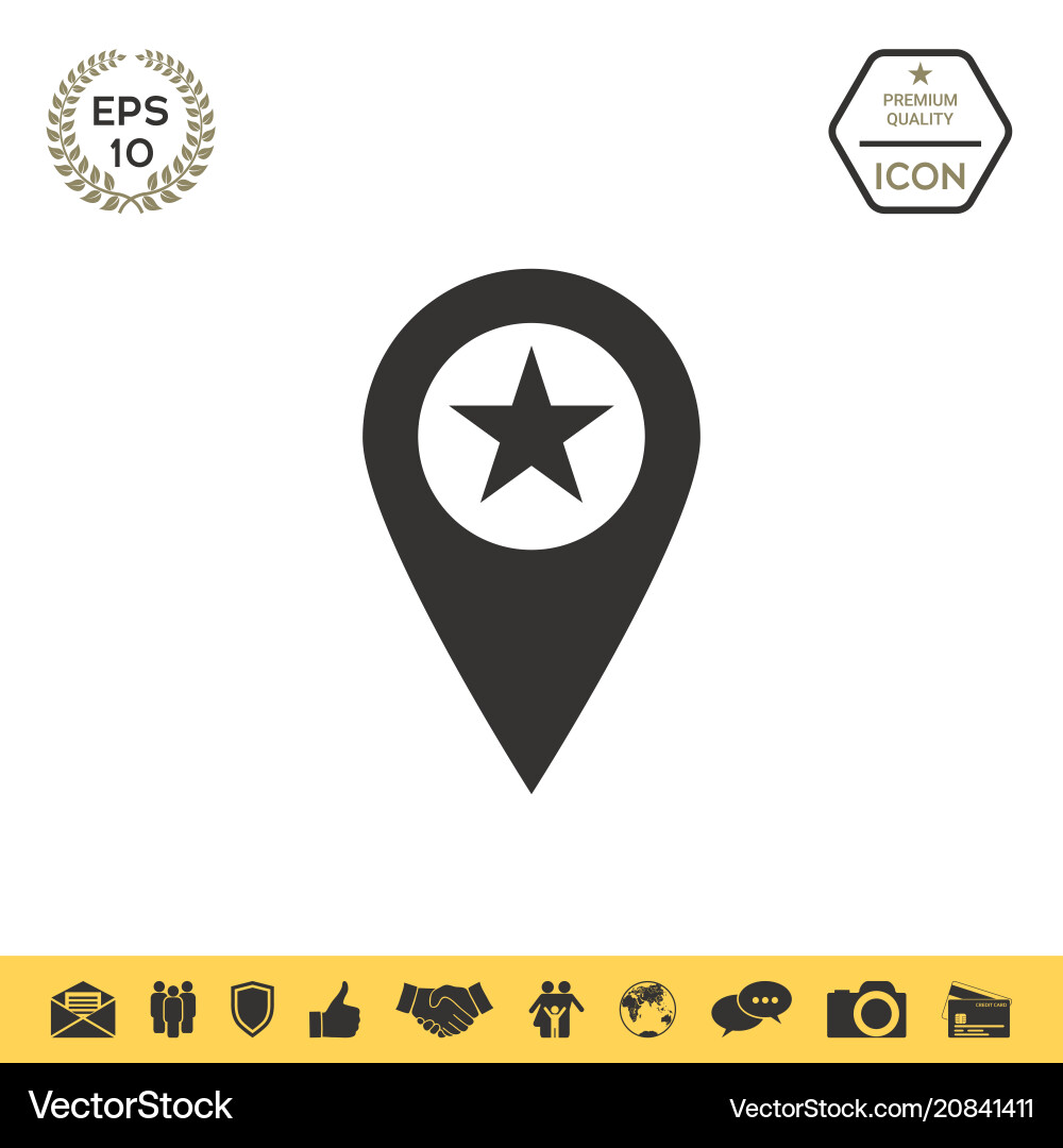 Map pointer with star Map pointer with star vector image