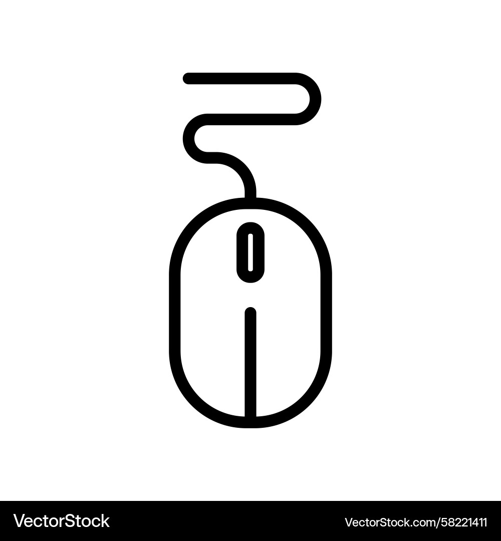 Minimalist Computer Mouse Line Art Vector Image