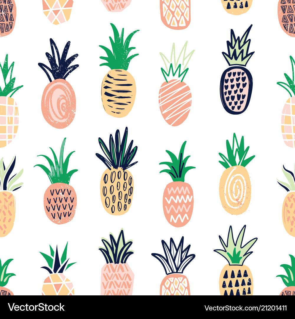 Modern seamless pattern with pineapples Modern seamless pattern with pineapples vector image
