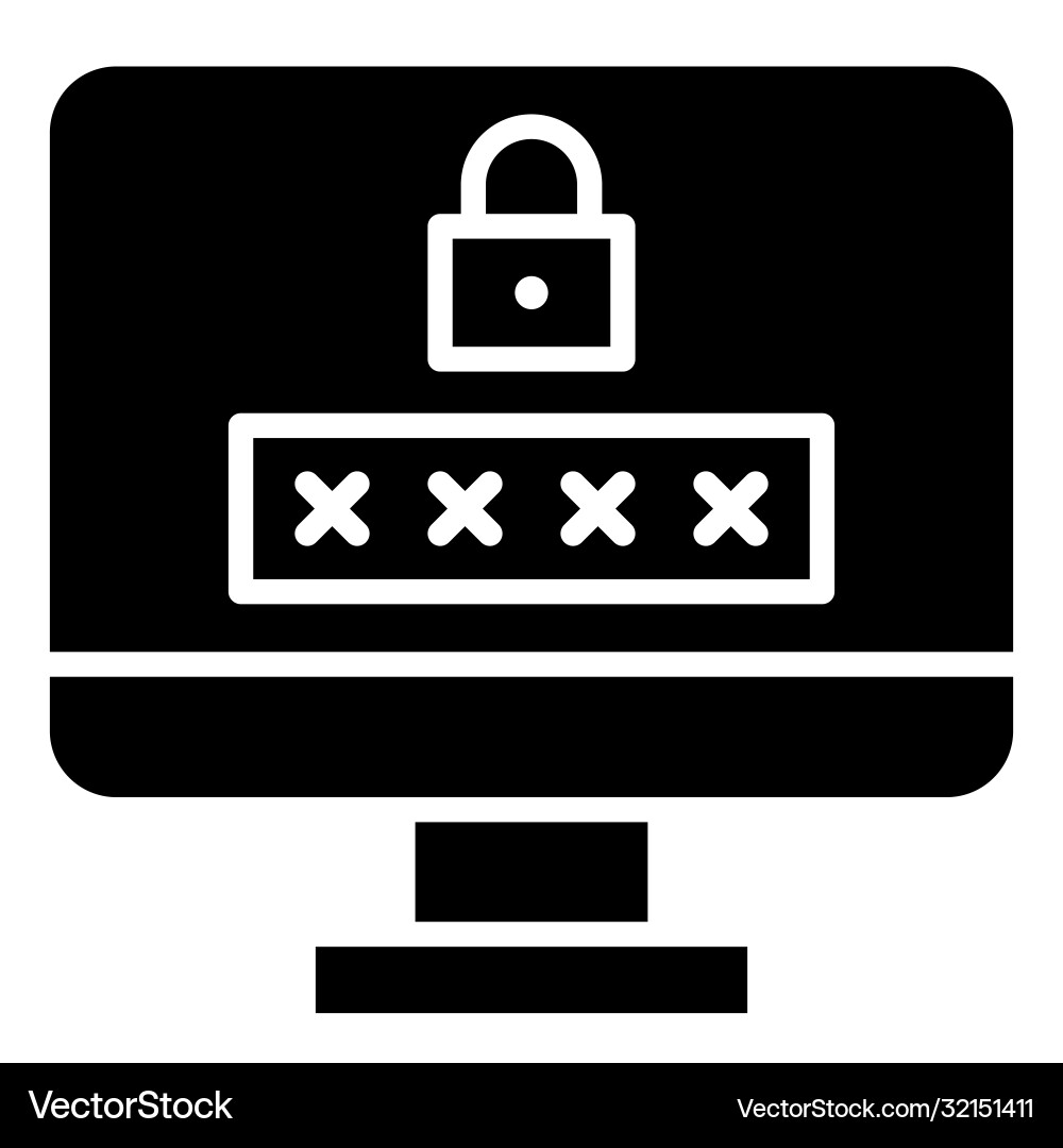 Password and security telecommuting or remote vector image