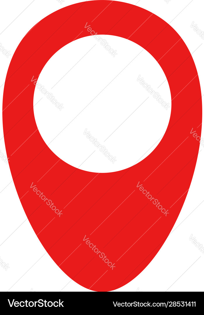 Red map pin icon in flat style pointer symbol Red map pin icon in flat style pointer symbol vector image
