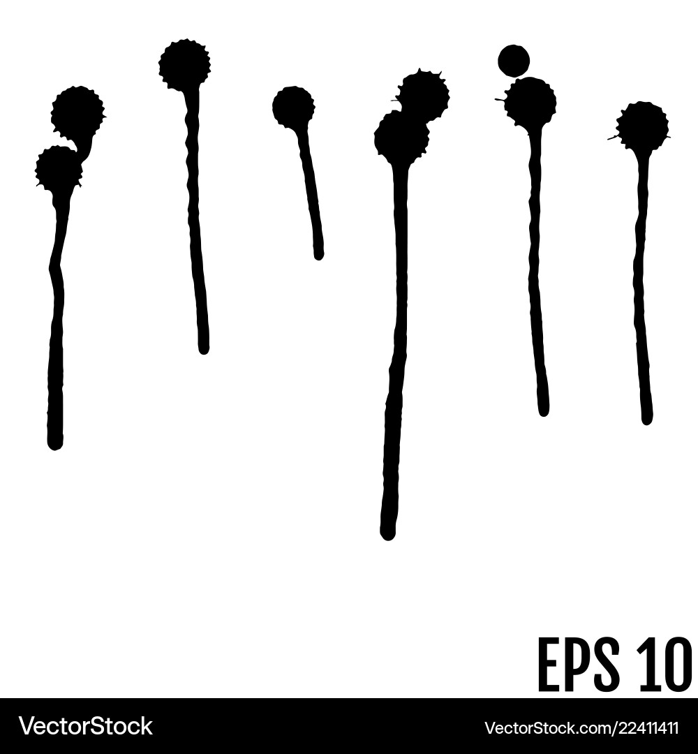 Set of ink splashes blots splatter collection Set of ink splashes blots splatter collection vector image