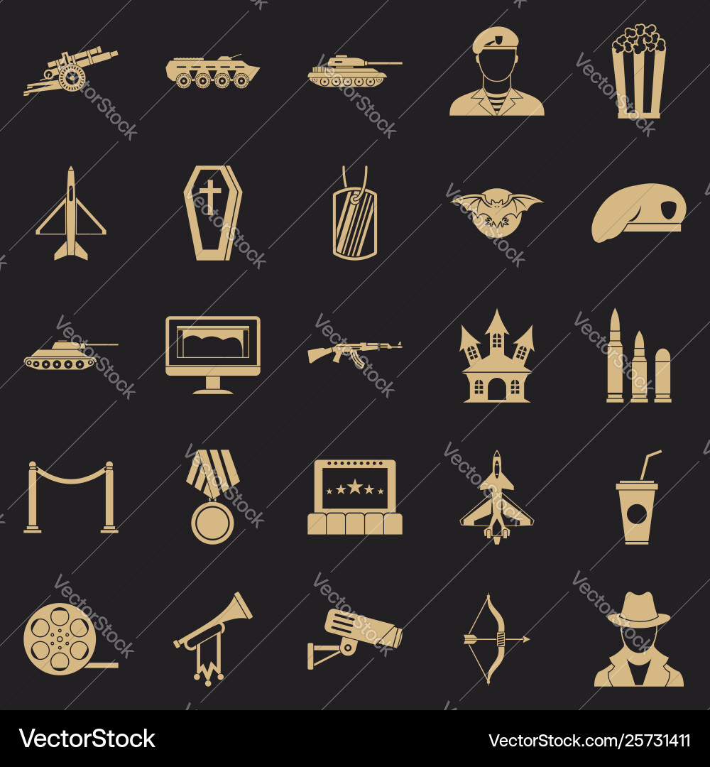 Trouper icons set simple style Trouper icons set simple style Vector Image