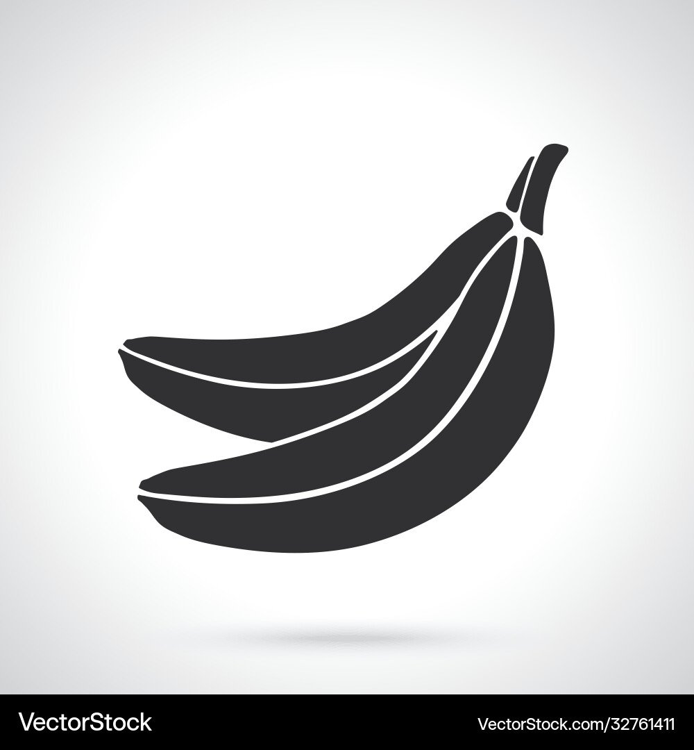 Two Bananas Silhouette vector image