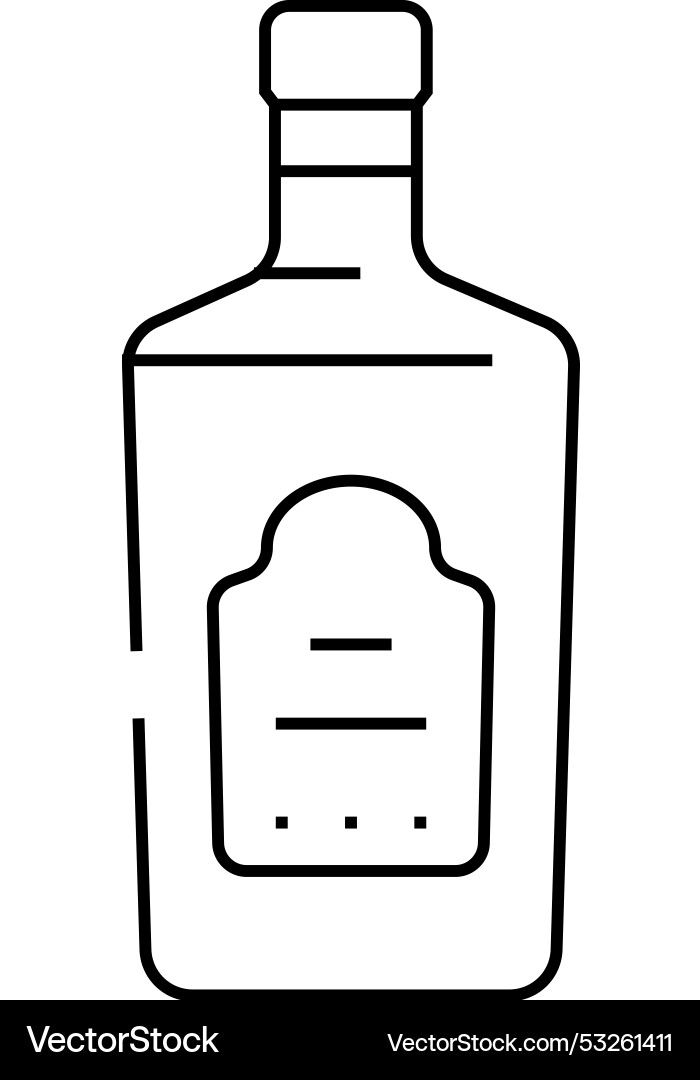 Vodka drink bottle line icon Vodka drink bottle line icon vector image