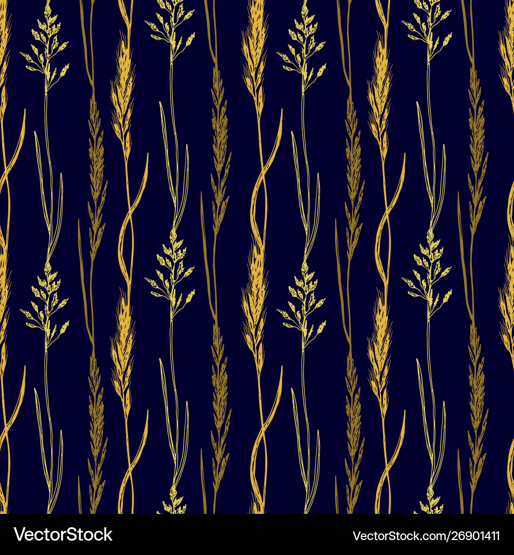 Wildflowers pattern background botanical print Wildflowers pattern background botanical print vector image