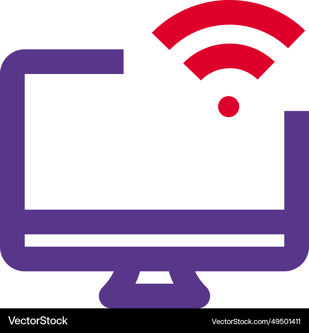 Wireless connectivity in desktop for internet vector image