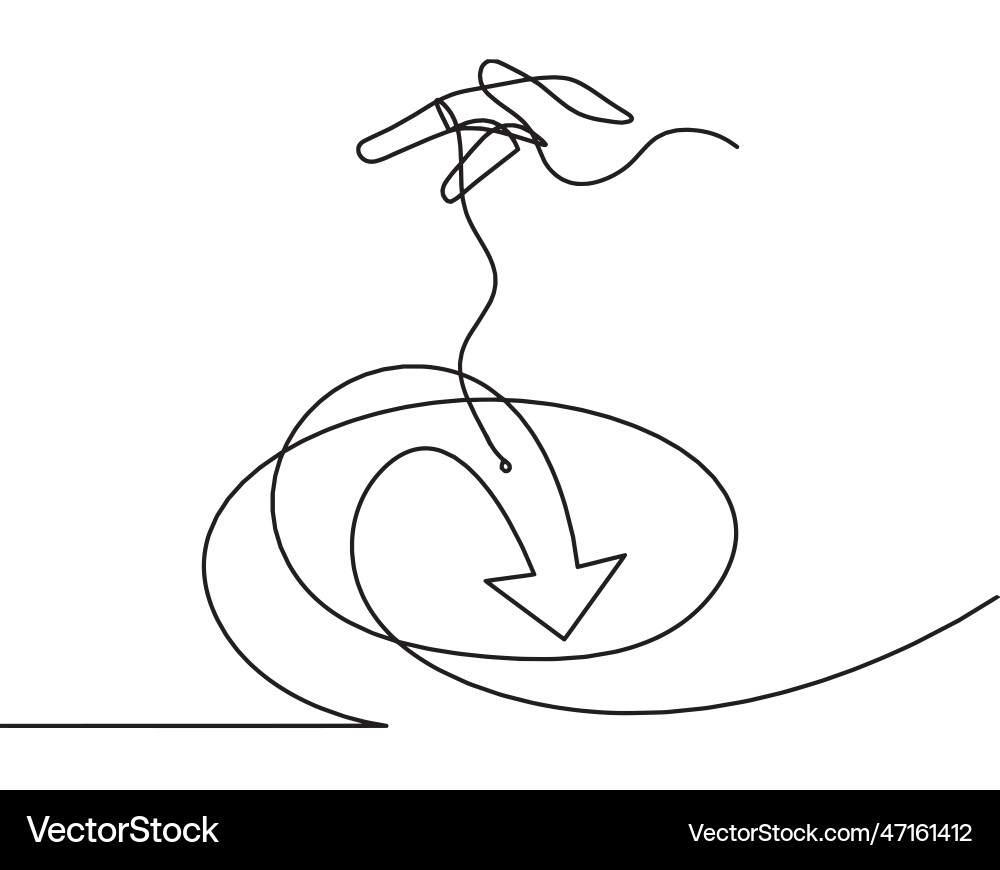 Abstract continuous lines arrows and hand Vector Image