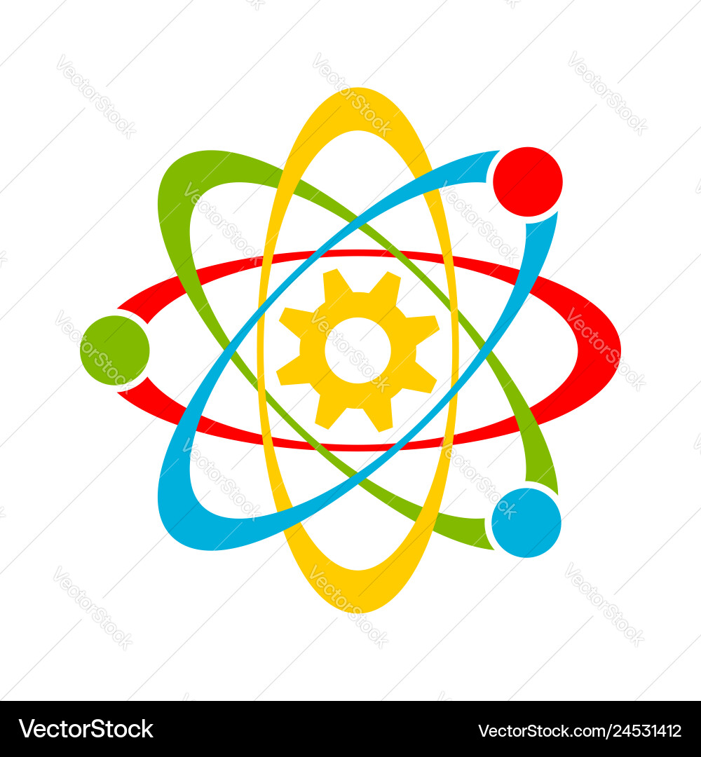 Atomwissenschaft farbenfrohes Symboldesign Atomwissenschaft farbenfrohes Symboldesign vektorbild