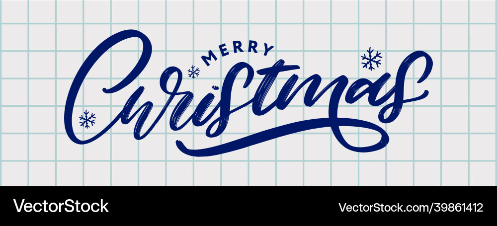 Banner merry christmas holiday new year letter vector image