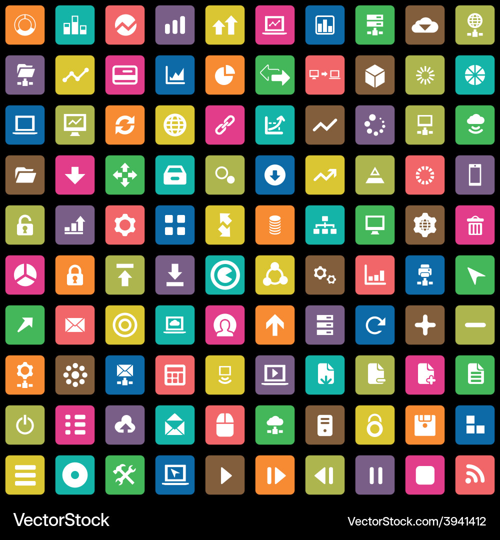 Big Data Icons - Database Collection vector image
