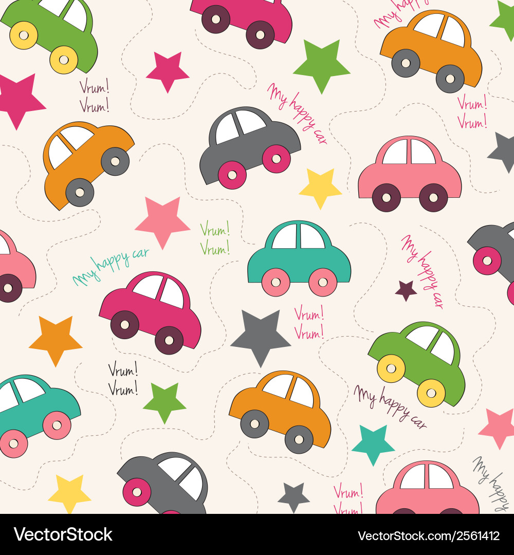 Car Background - Seamless Pattern Vector Image