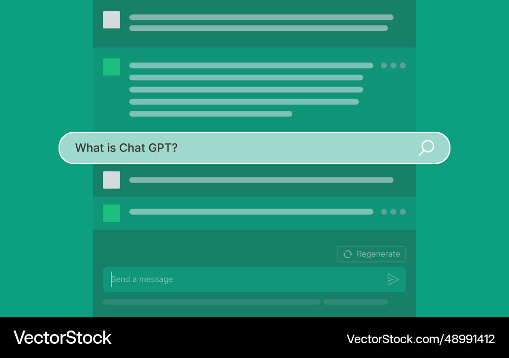 Chatgpt template chat gpt Royalty Free Vector Image