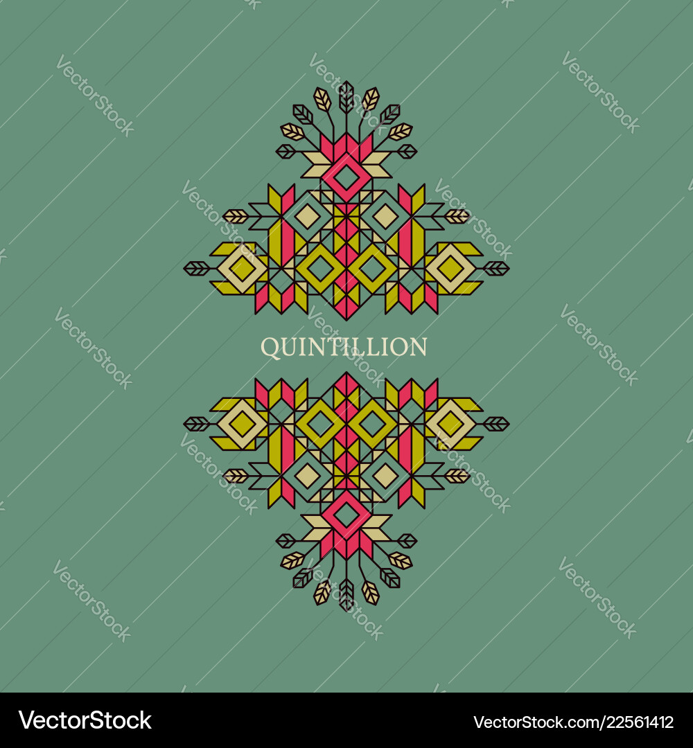 Decorative element in retro style line art design Decorative element in retro style line art design Vector Image