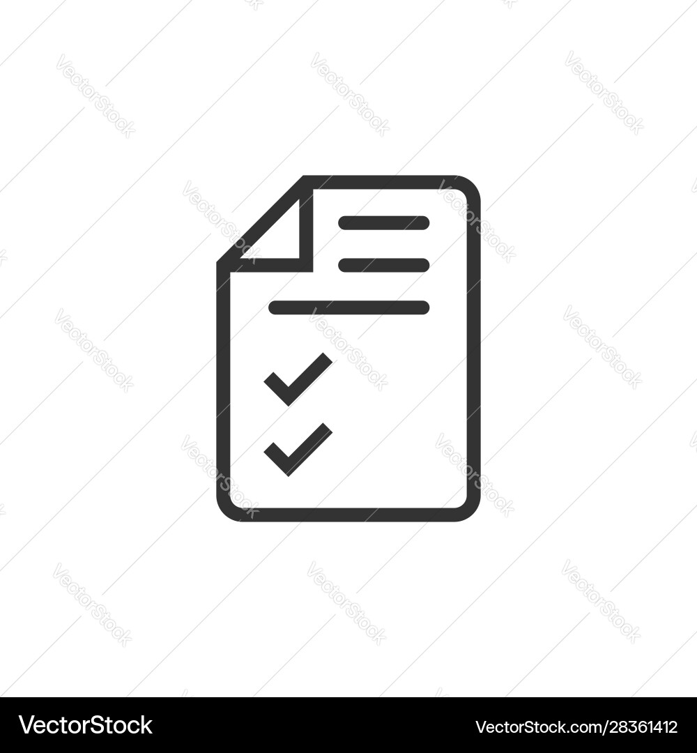 Document checklist icon in flat style report Document checklist icon in flat style report Vector Image