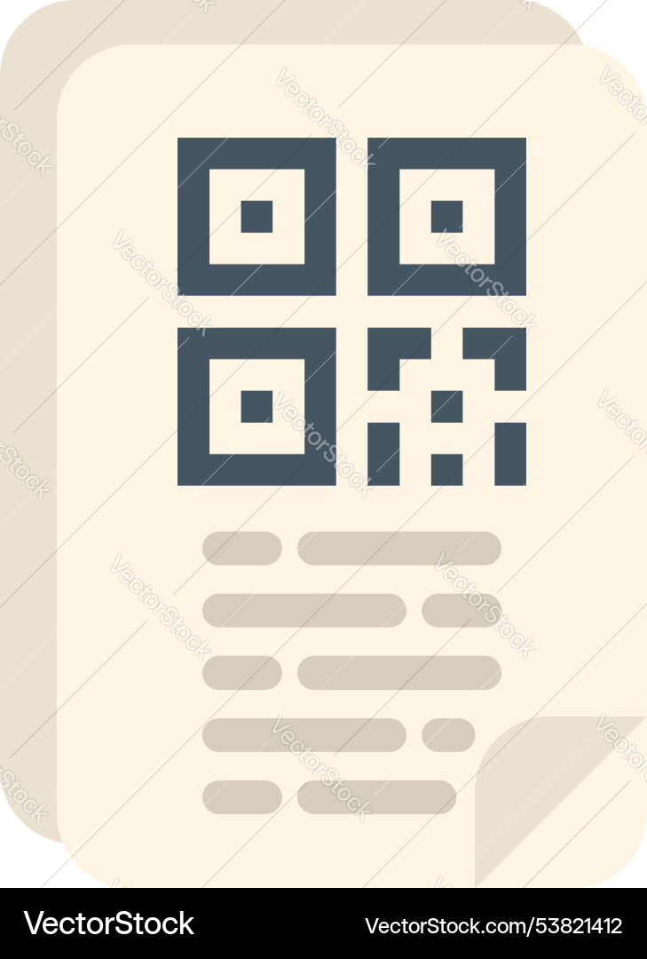 Dokument mit qr-Code-Anzeige verschlüsselt Dokument mit qr-Code-Anzeige verschlüsselt vektorbild