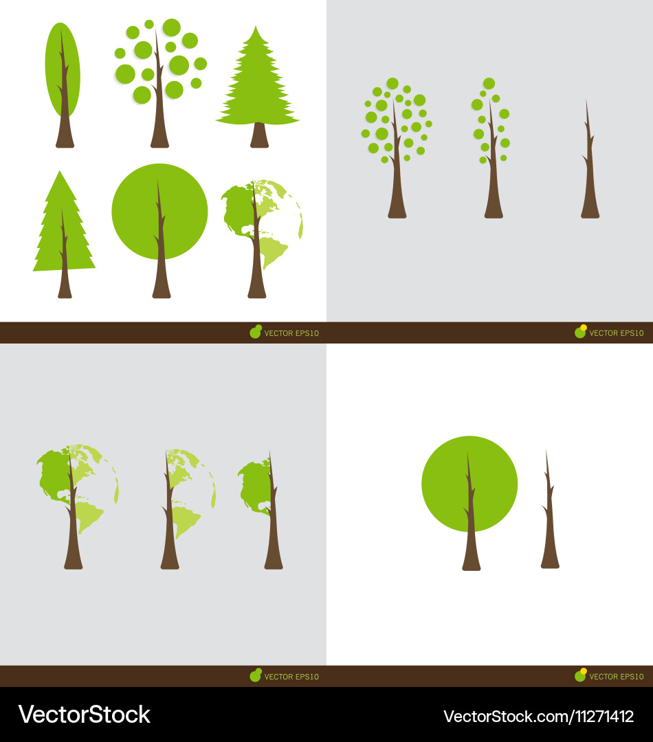 Ecology concept with abstract trees Vector Image