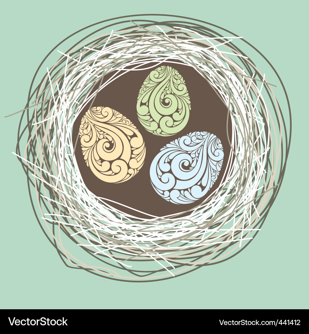 Elegant Nest with Eggs Vector Image