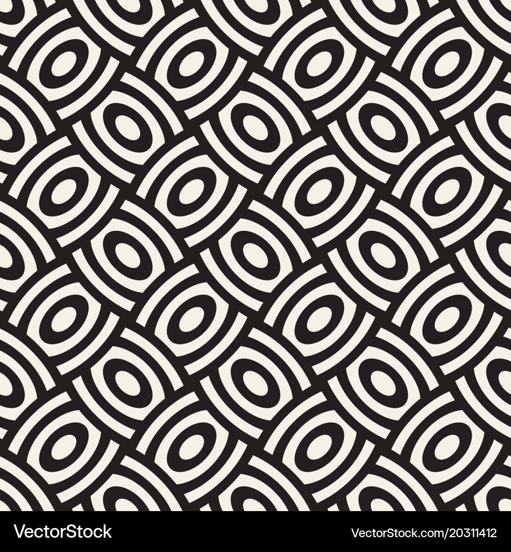 Geometric seamless pattern with curved vector image