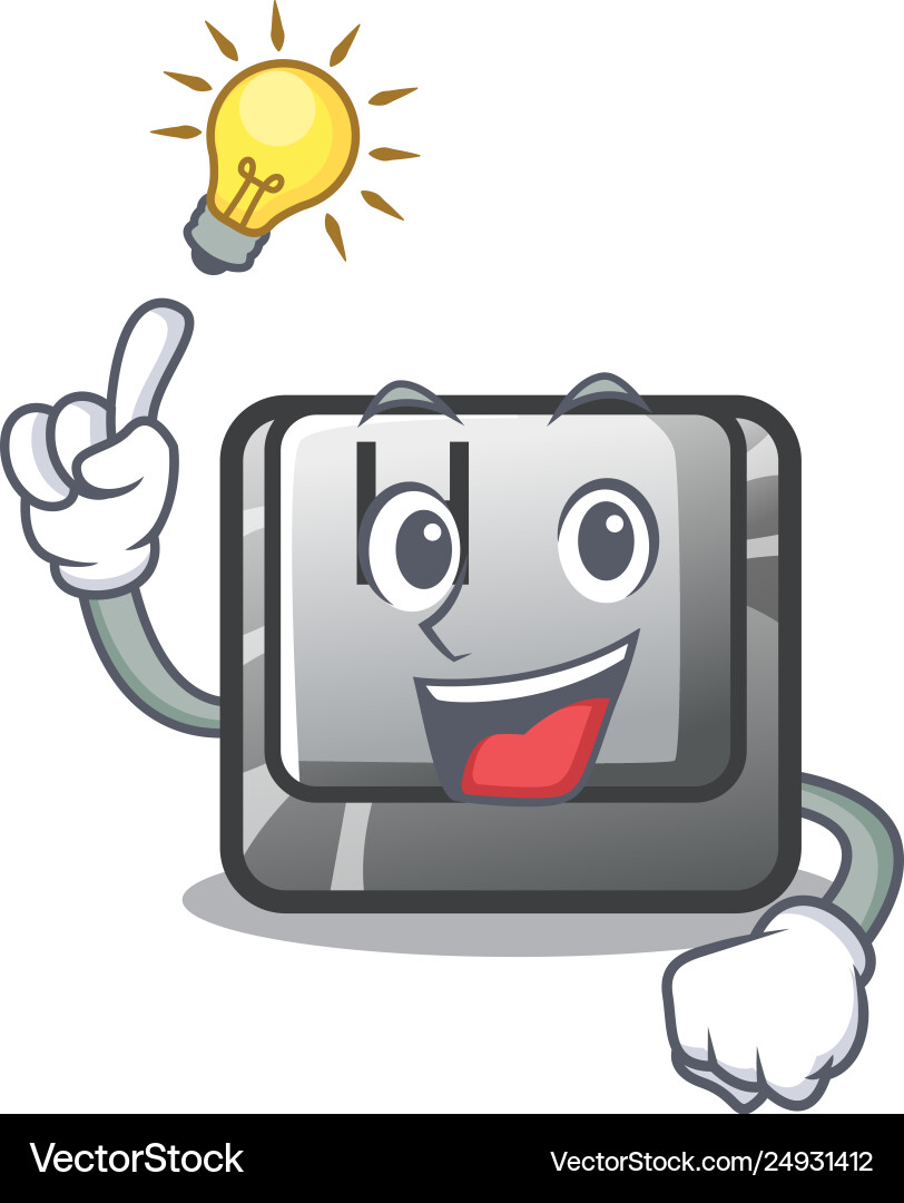 Have an idea button h on a character Have an idea button h on a character vector image