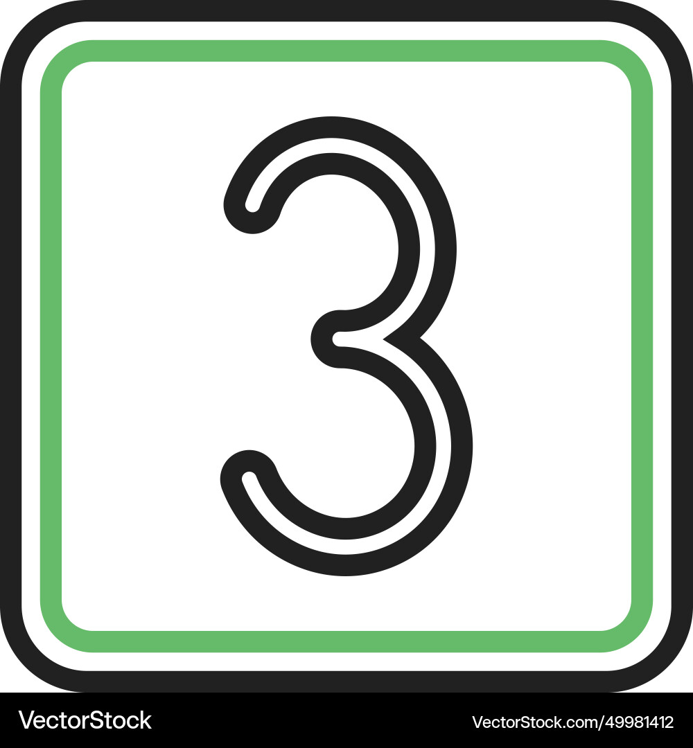 Keycap digit three icon image vector image
