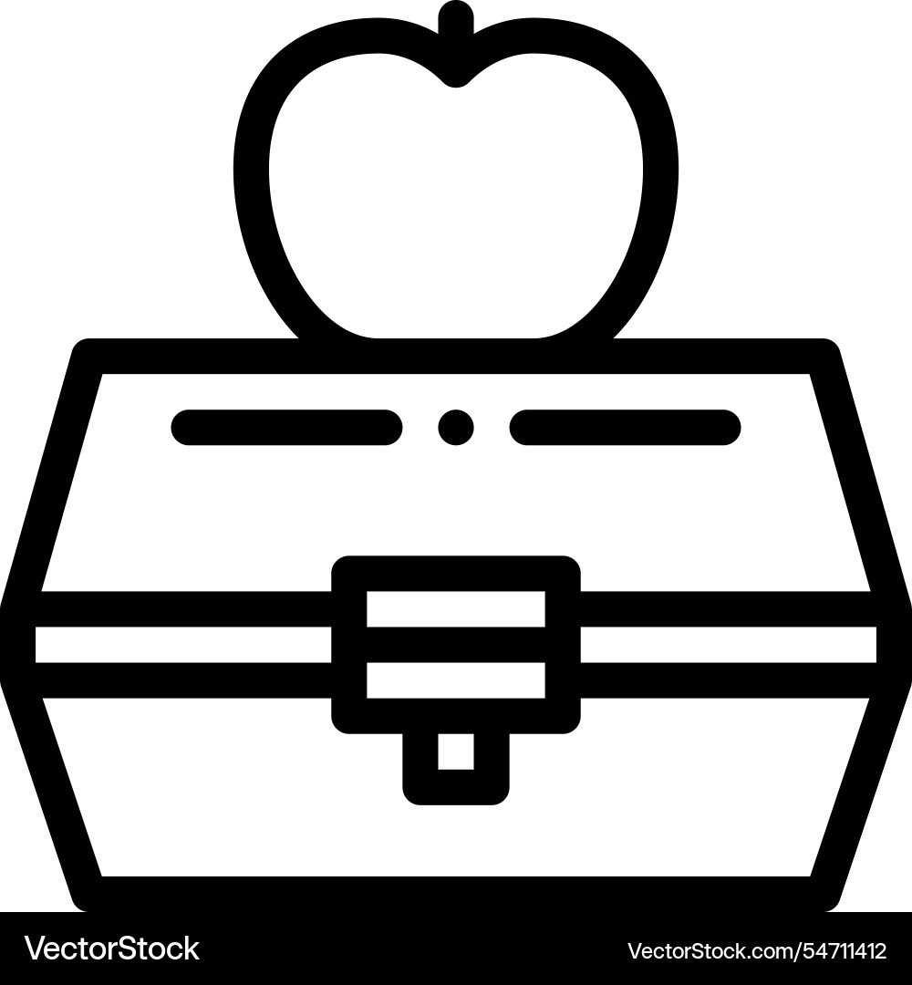 Lunchbox icon thin linear style design isolated Lunchbox icon thin linear style design isolated vector image