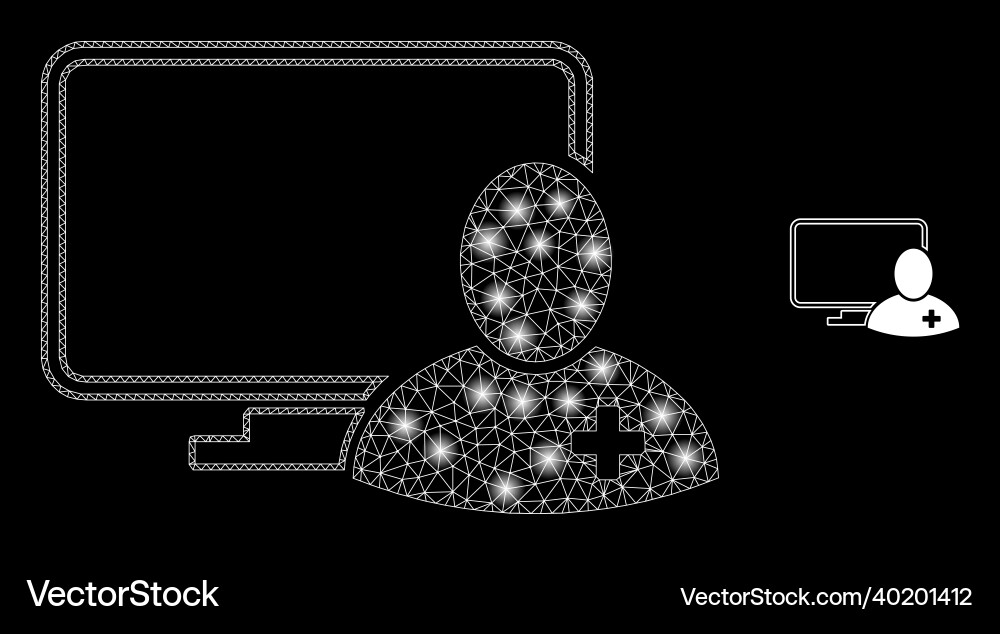 Mesh net computer doctor with illumitated Mesh net computer doctor with illumitated vector image