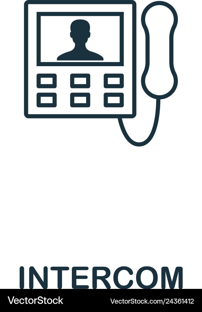 Modern Intercom Icon - Thin Style vector image